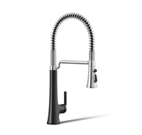 KOHLER 23765-CBL Tone Semi-Professional Kitchen Faucet, Matte Black/Polished Chrome