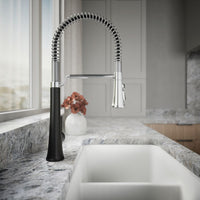 KOHLER 23765-CBL Tone Semi-Professional Kitchen Faucet, Matte Black/Polished Chrome