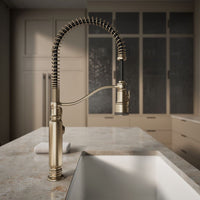 KOHLER K-77515-BV Tournant Semi-Professional Pull-Down Kitchen Sink Faucet, Commercial Kitchen Faucet with Pull-Down Sprayer, Vibrant Brushed Bronze